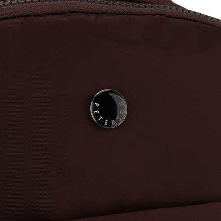 Bordeauxfarbener Damen-Rucksack aus Polyester, an verstellbaren Trägern hängend – Peterson