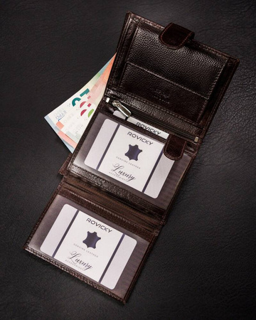 Große Herren Geldbörse aus Leder im Hochformat – Rovicky