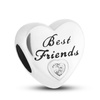 Silberner Charm „Best Friends“ mit Zirkonia für modulare Armbänder – Peterson