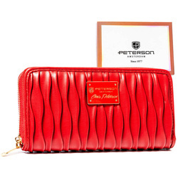 Modische Damen Geldbörse in Rot mit geräumigem Innenraum und Reißverschluss – Peterson