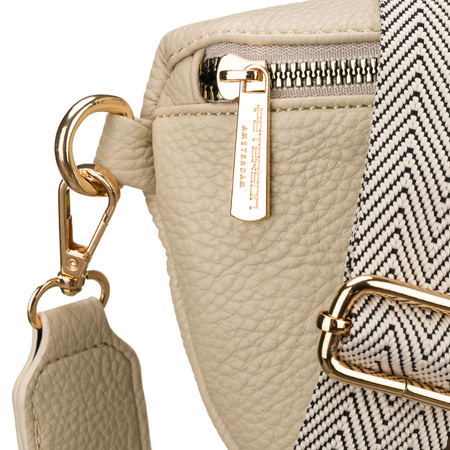 Peterson Damen-Bauchtasche aus Öko-Leder in Beige mit Reißverschluss