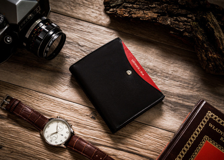 Herren Geldbörse Hochformat, Schwarz, Echtleder – Peterson