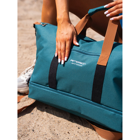 Türkise Wochenendtasche aus Polyester mit Reißverschluss – Peterson