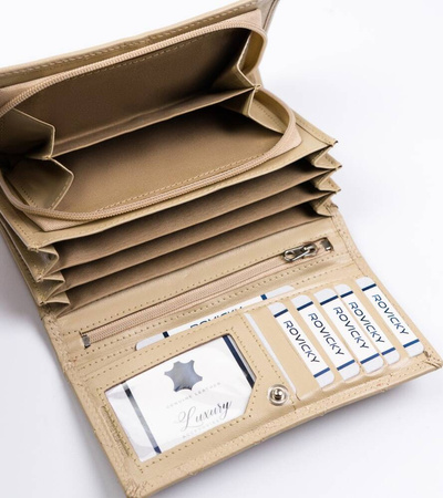 Große Damen Geldbörse aus Leder mit RFID-Schutz – Rovicky