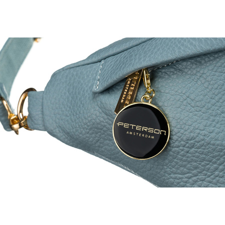 Modische sportliche blaue Damen Gürteltasche für Hüfte, Schulter oder Crossbody aus Öko-Leder – Peterson