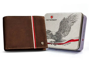 Herren Geldbörse aus Leder mit patriotischem Motiv – Peterson