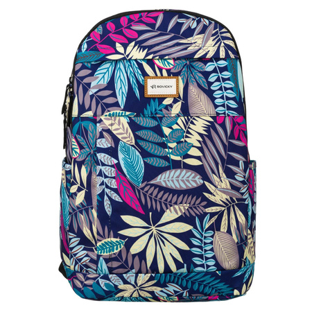 Klassischer Damen Rucksack aus Polyester mit Blumenmuster – Rovicky