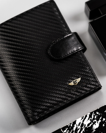 Herren Geldbörse aus Leder für Karten mit Carbon-Design – Peterson