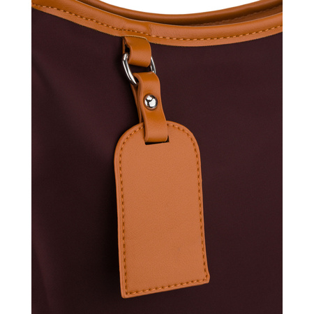 Bordeauxfarbene Damen-Umhängetasche aus Polyester und Öko-Leder mit Reißverschluss – Peterson