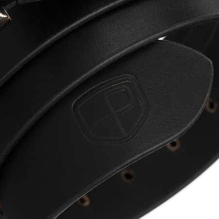 Herren-Gürtel aus Naturleder in Schwarz mit traditioneller Schnalle - Peterson