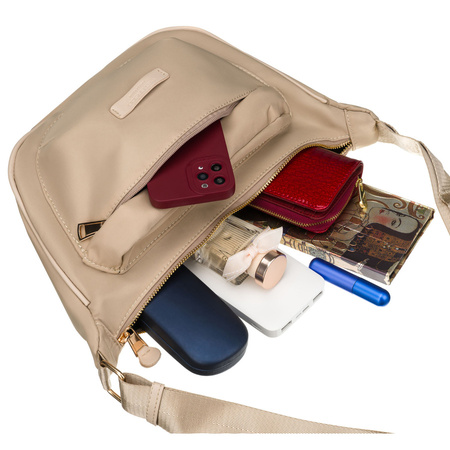 Damen-Umhängetasche in Beige aus Nylon – Peterson