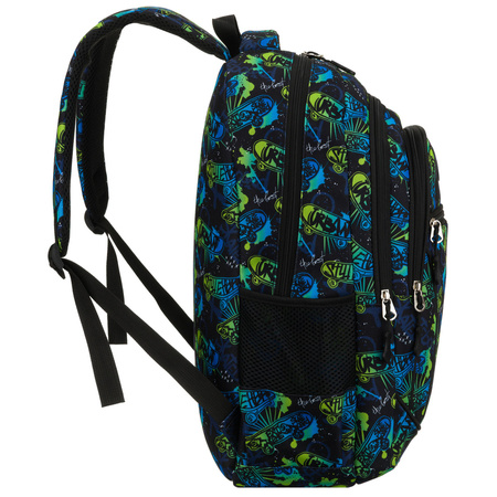 Schulrucksack aus Polyester mit Skateboard-Muster – Peterson