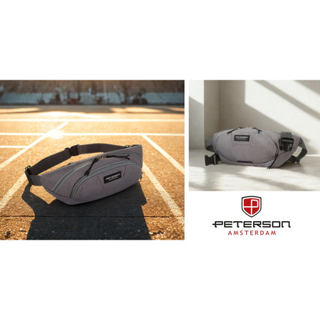 Praktische Sporttasche aus Polyester in Dunkelgrau, mit Reißverschluss – Peterson