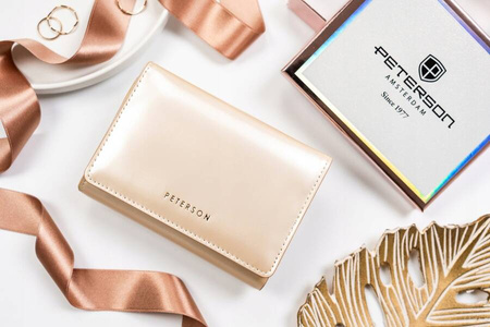 Damen Geldbörse aus Öko-Leder mit Druckknopf und Reißverschluss – Peterson