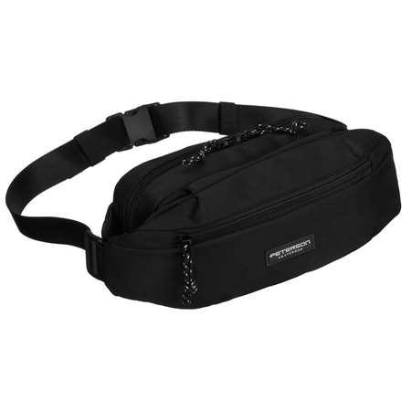 Geräumige Herren Gürteltasche aus Polyester in Schwarz mit Zipper – Peterson