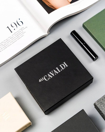 Kleine Damen Geldbörse querformat aus echtem Leder mit Druckknopf – 4U Cavaldi