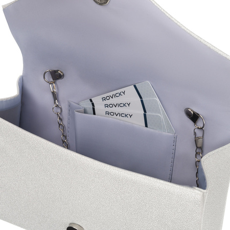 Elegante Damen-Clutch in Silber aus Öko-Leder – Rovicky