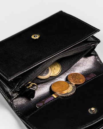 Klassische Damen Geldbörse aus Leder mit Druckknopf – Peterson