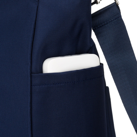 Geräumige Damen-Handtasche mit Laptopfach aus Polyester in Marineblau – Peterson