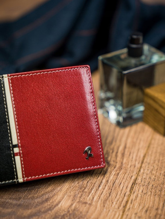 Herren Geldbörse quer, zweifarbig aus hochwertigem Leder – Rovicky