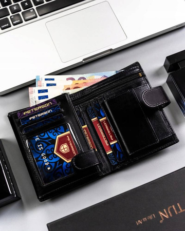 Elegante, große Herren Geldbörse aus echtem Leder – Peterson