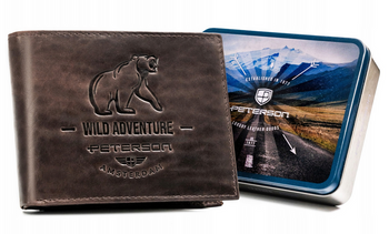 Große Herren Geldbörse aus Leder mit Zierprägung – Peterson