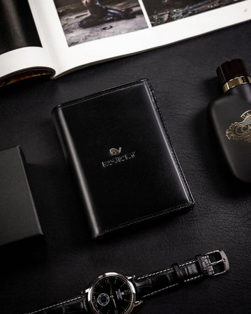 Herren Geldbörse Hochformat aus Leder ohne Verschluss – Rovicky