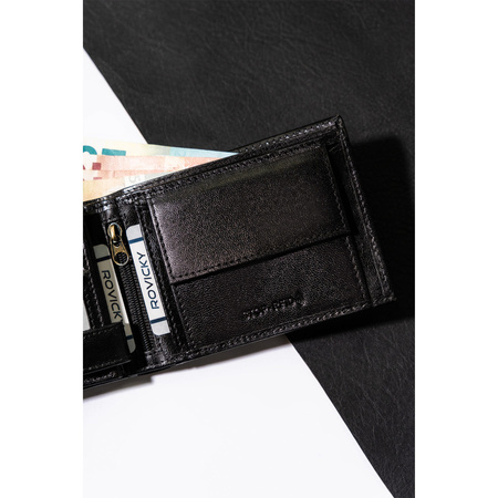 Herren Geldbörse aus schwarzem Echtleder – Rovicky