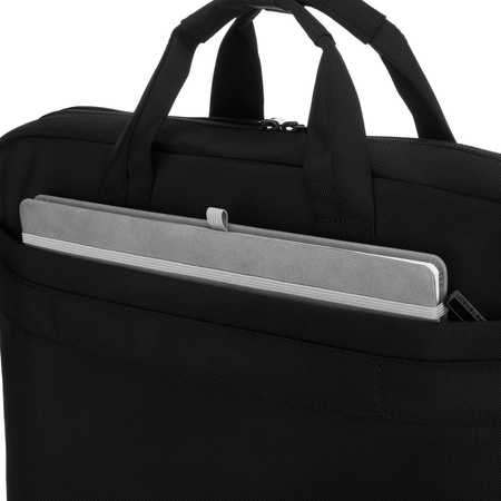 Herren-Laptoptasche aus strapazierfähigem Cordura in Schwarz, mit Reißverschluss – Peterson