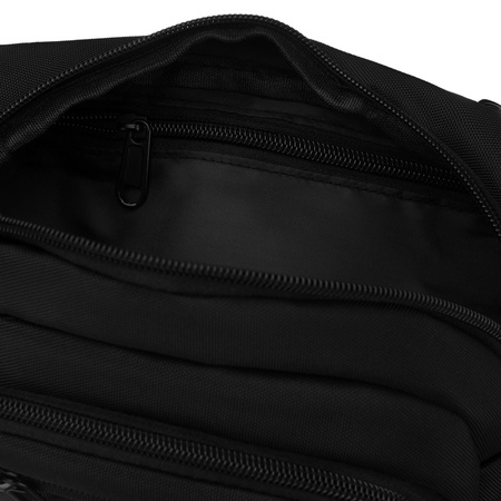 Schwarze Herren-Bauchtasche, ein Hauptfach mit vier zusätzlichen Taschen, aus Cordura - Peterson