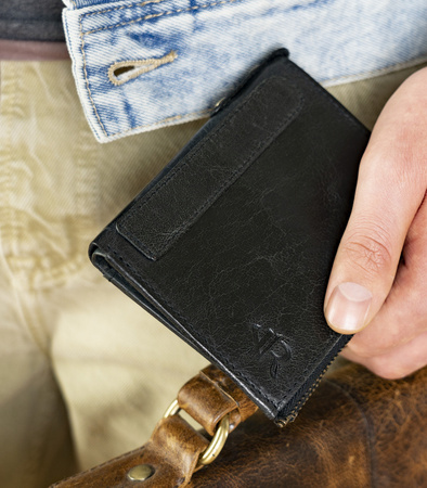 Große Retro Herren Geldbörse mit zwei Münzfächern – Rovicky