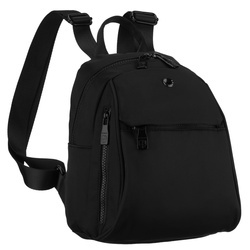 Schwarzer Damen-Rucksack aus Polyester, einteilig und mit Reißverschluss – Peterson