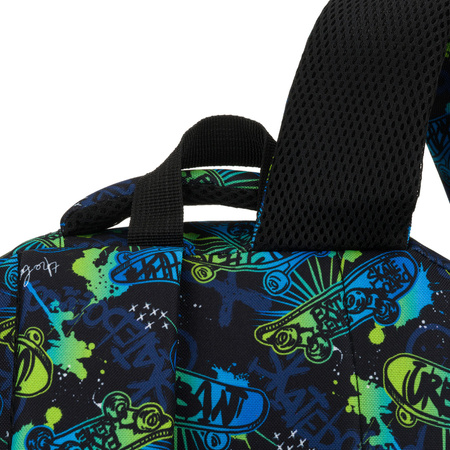 Schulrucksack aus Polyester mit Skateboard-Muster – Peterson