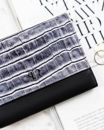 Damen Geldbörse aus echtem Leder mit Druckknopf – Rovicky