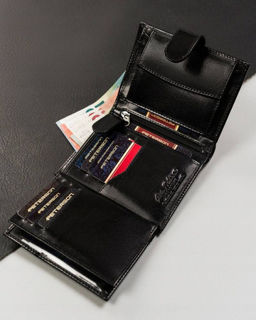 Kleine Herren Geldbörse aus Echtleder mit Druckknopf – Peterson