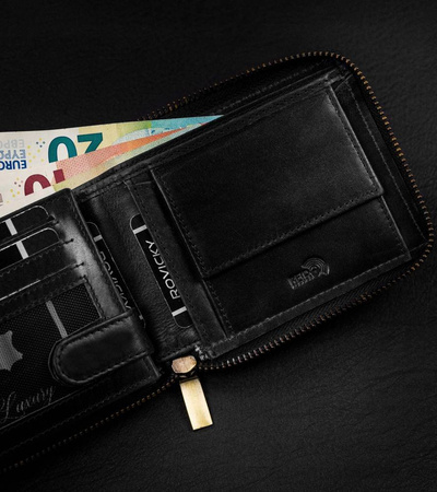 Große Herren Geldbörse aus Leder mit Reißverschluss – Always Wild