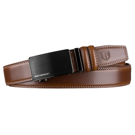 Herren-Gürtel mit automatischer Schnalle aus Naturleder in Braun - Peterson