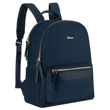 Zweifach unterteiltes, marineblaues Damen-Rucksack aus Polyester - Peterson
