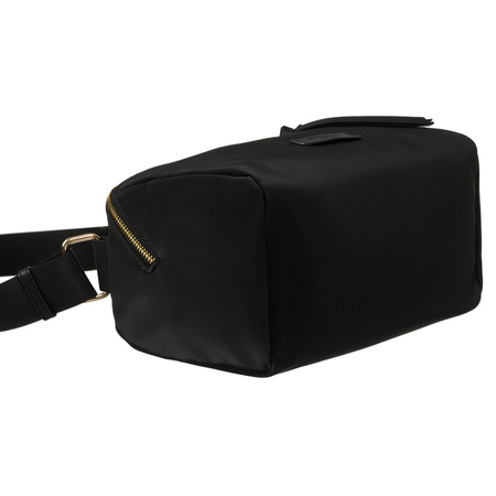 Schwarze Umhängetasche aus Nylon und Öko-Leder mit zusätzlichen Taschen – Peterson