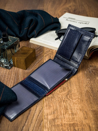 Herren Geldbörse horizontal aus echtem Leder – Rovicky