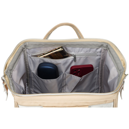 Reisefreundlicher Damen Rucksack aus Polyester in Beige mit verstellbaren Trägern – Peterson