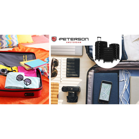 Kofferset in Schwarz aus Polypropylen mit Zahlenschlössern - Peterson