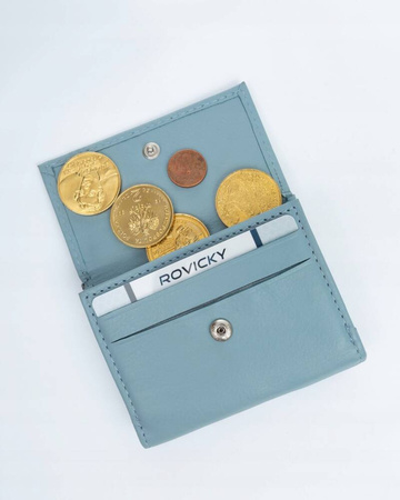 Eleganter Damen Geldbörse mit Druckknopf aus echtem Leder – Rovicky
