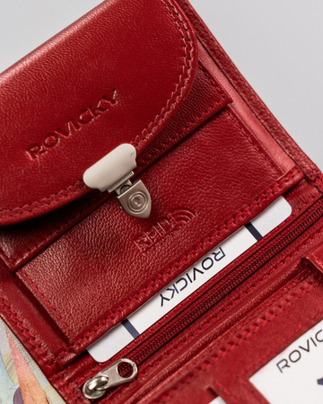 Damen Geldbörse aus Leder mit dekorativem Verschluss – Rovicky