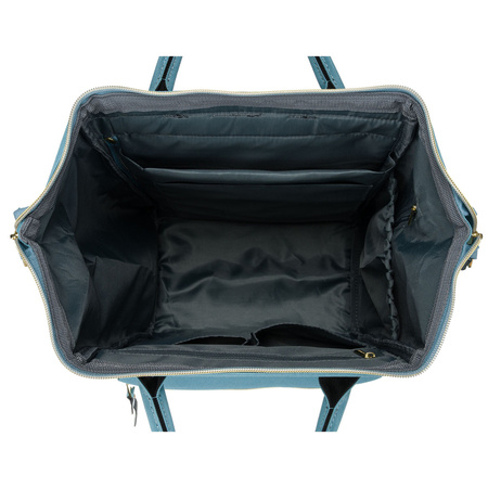 Blauer Damen Rucksack mit einem Hauptfach aus Polyester, ideal als Handgepäck – Peterson