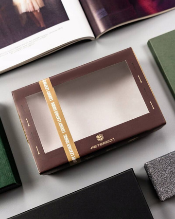 Damen Geldbörse aus Leder mit Druckknopf – Peterson