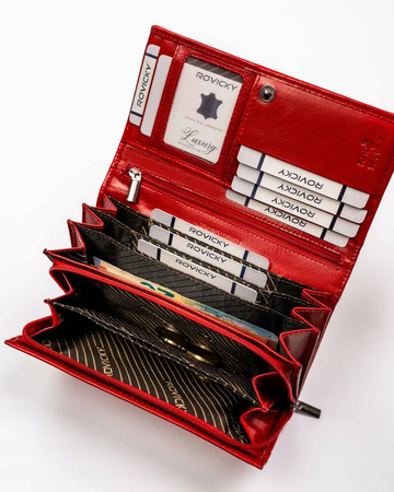 Große, geräumige Damen Geldbörse aus Leder – Rovicky