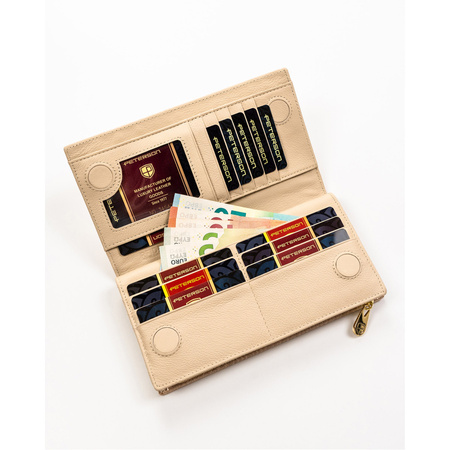 Goldene Damen Geldbörse mit Magnetverschluss und Fächern – Peterson