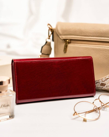 Große Damen Geldbörse aus Leder mit Druckknopf – Rovicky