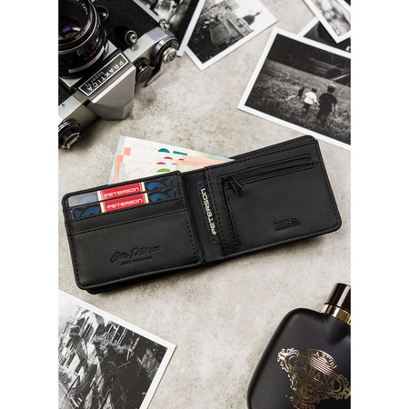 Grün-schwarze Herren Geldbörse aus Öko-Leder mit RFID-Schutz – Peterson